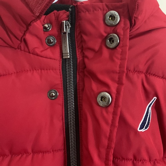 Nautica Toddler Boys Jaket Red Black Water Resistant Lightweight Hooded Size:7 - Picture 9 of 14